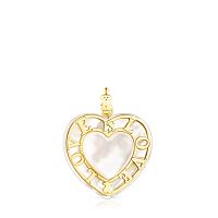Золотая подвеска-сердце San Valentín с перламутром
