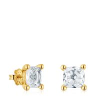 Серьги Color White из вермеля с кварцем