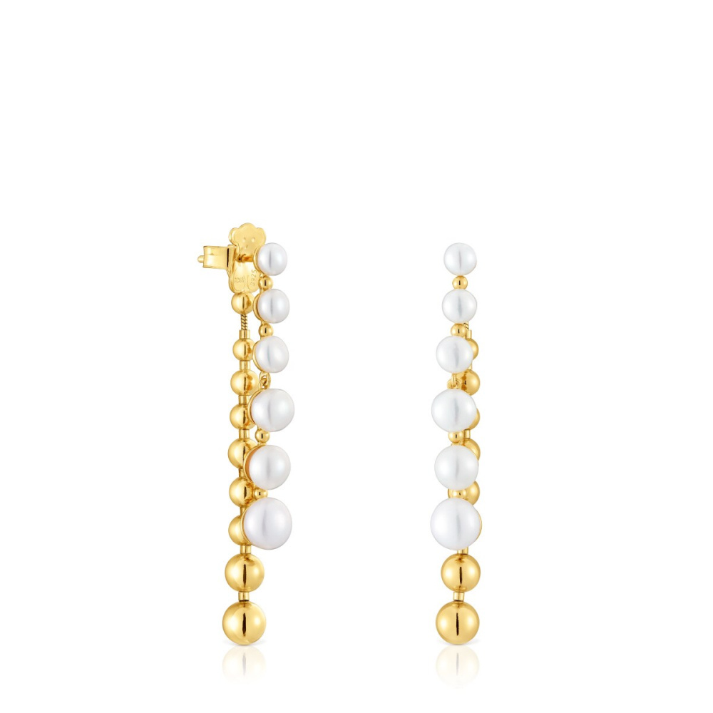 Серьги Gloss из вермеля с жемчугом фото 2