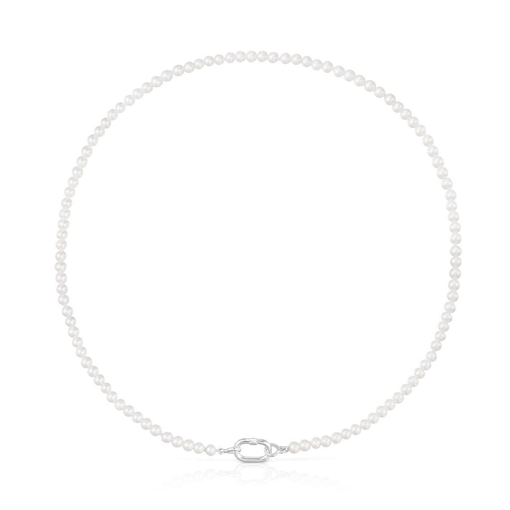 Ожерелье Hold Oval из серебра с жемчугом