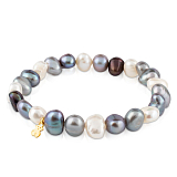 Браслет Pearls из жемчуга с золотым мишкой