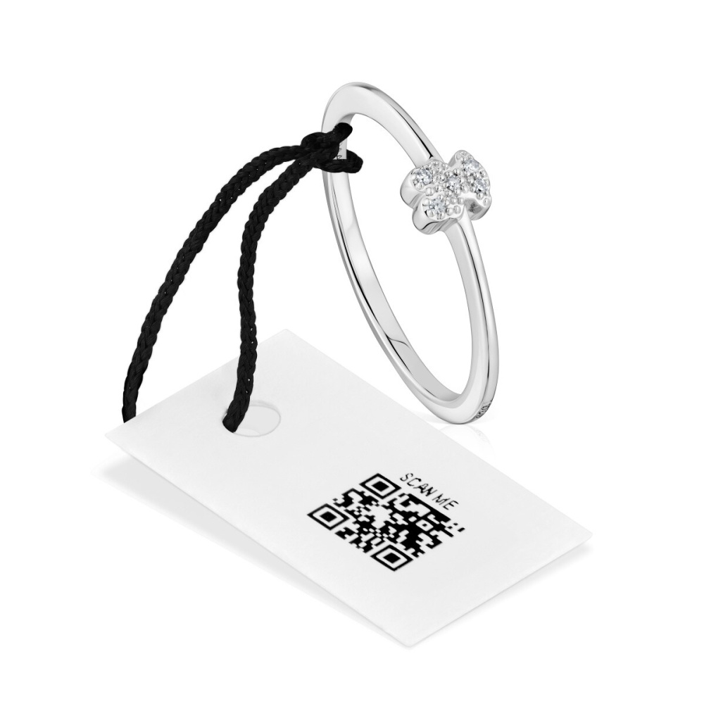 Кольцо Grain из белого золота с бриллиантами фото 6