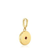 Кулон Medallions из вермеля с перламутром, топазами и родолитом