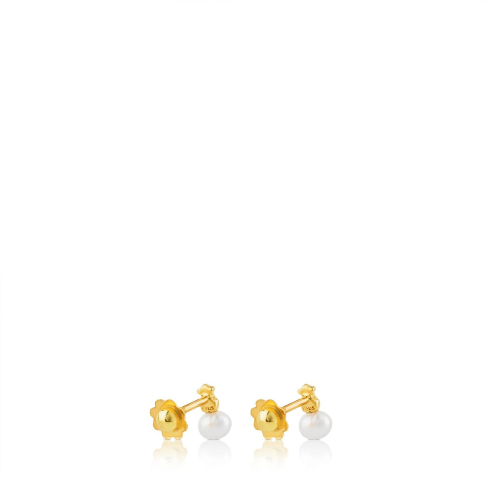Золотые серьги TOUS Puppies с жемчугом фото 4