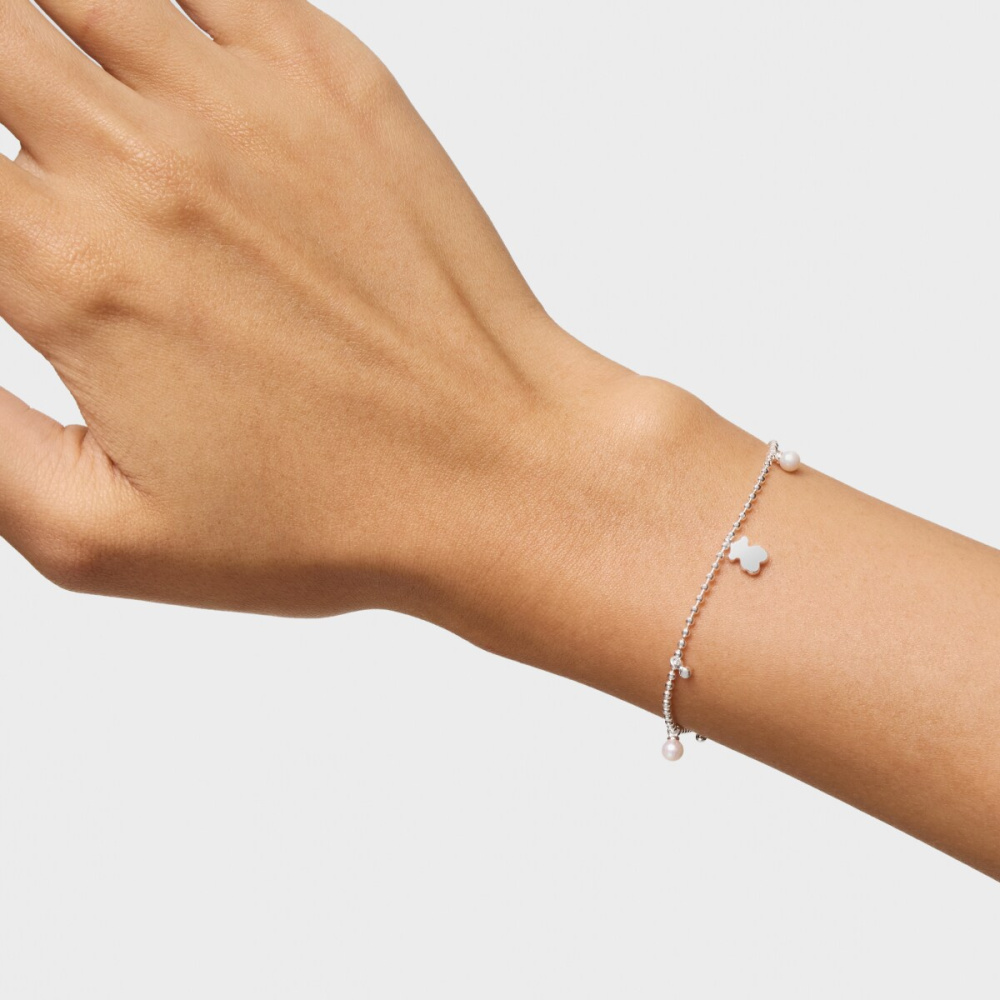 Браслет из серебра с жемчугом фото 7