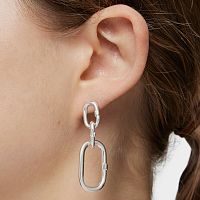 Серьги Hold Oval из серебра