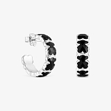 Серьги-креолы Icon Color из серебра с ониксом