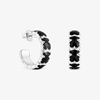 Серьги-креолы Icon Color из серебра с ониксом