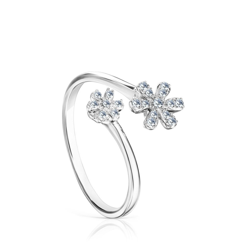 Открытое кольцо TOUS Blume из белого золота с бриллиантами фото 2
