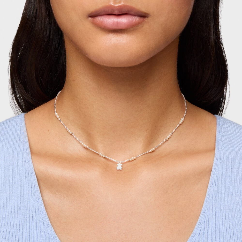 Колье из серебра с жемчугом фото 6