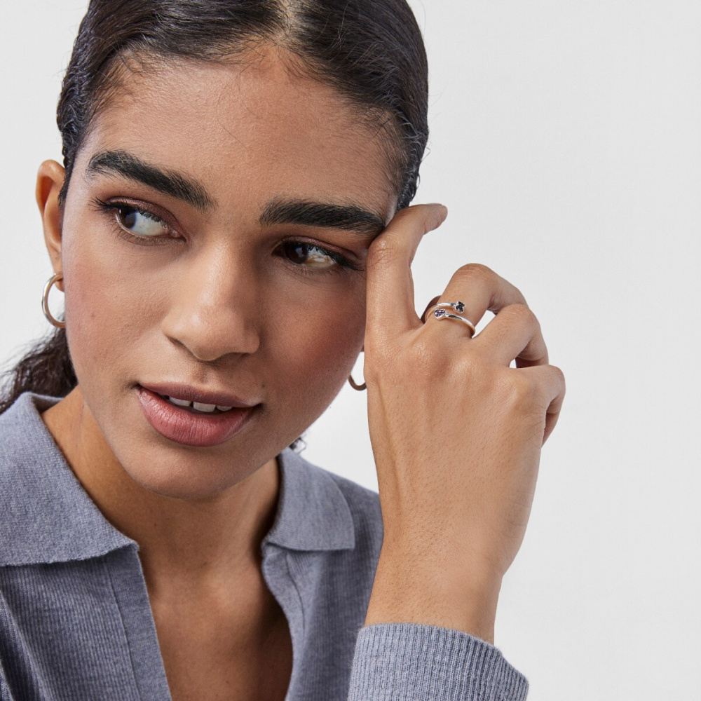 Кольцо New Motif из серебра с аметистом и сапфиром фото 7