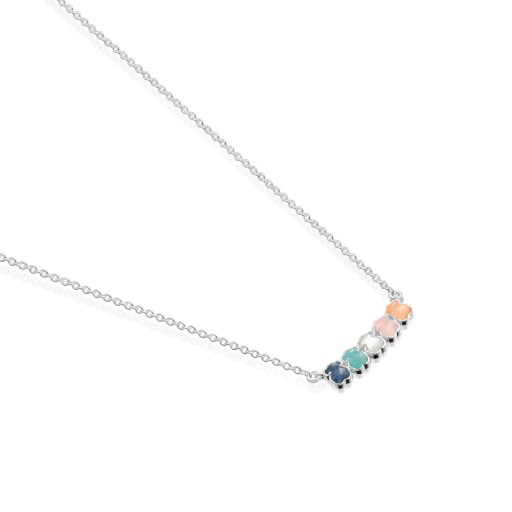 Колье Mini Color из серебра с цветными камнями фото 4
