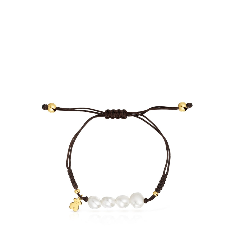 Браслет с жемчугом на шнурке фото 3