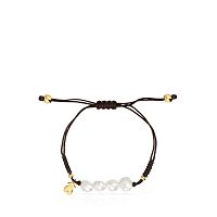 Браслет с жемчугом на шнурке