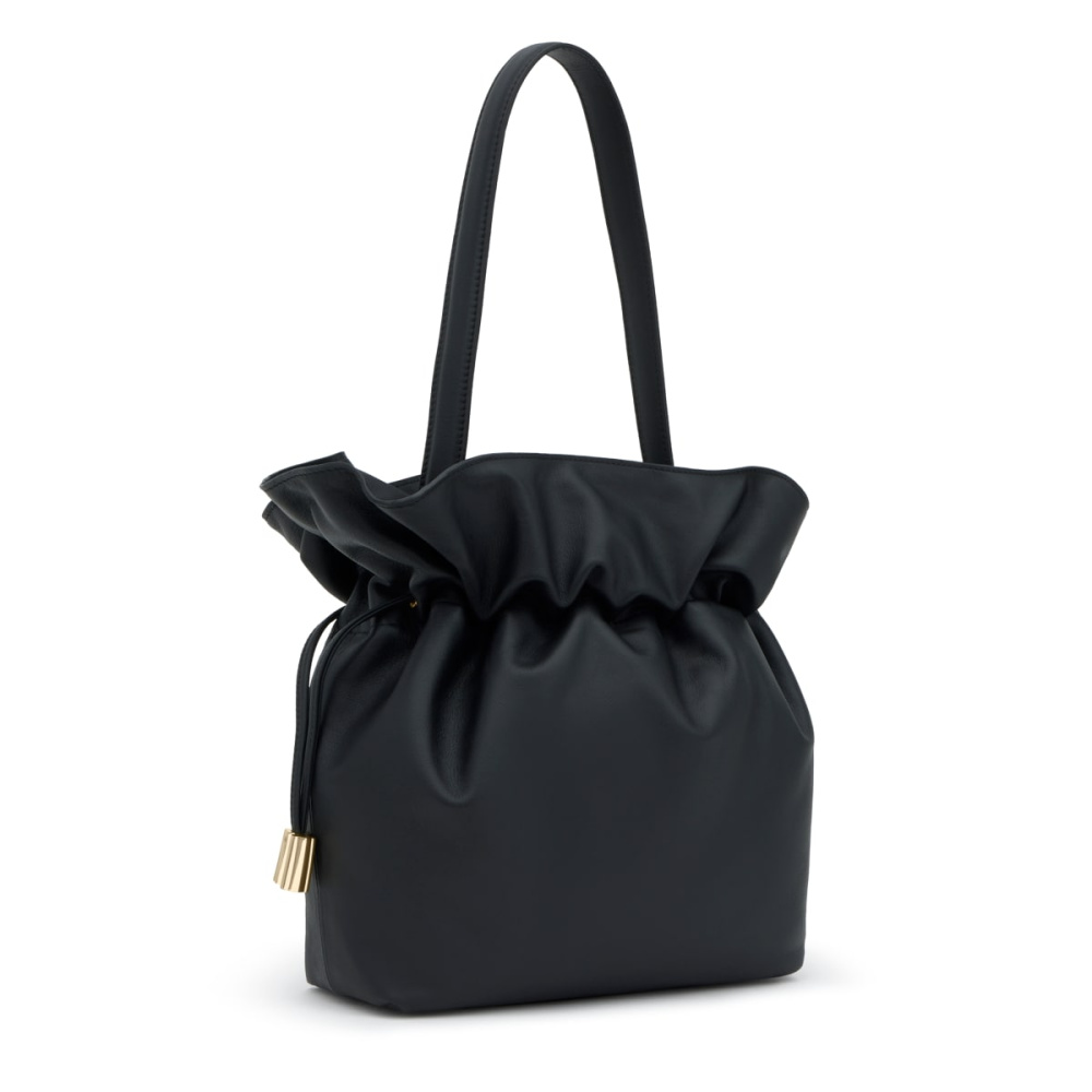 Сумка-бочонок из натуральной кожи фото 3