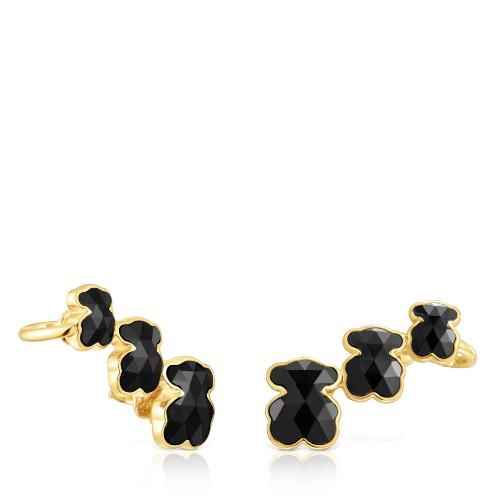 Серьги из вермеля с ониксом фото 2