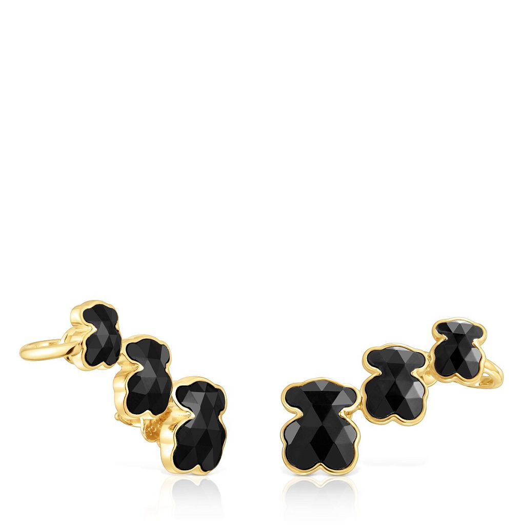 Серьги из вермеля с ониксом