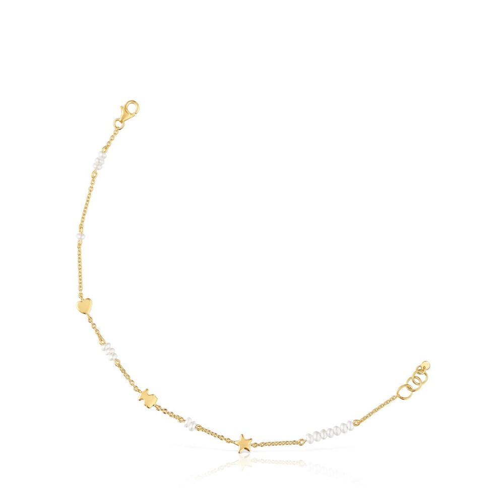 Браслет Sweet Dolls из желтого золота  и культивированного жемчуга. фото 2