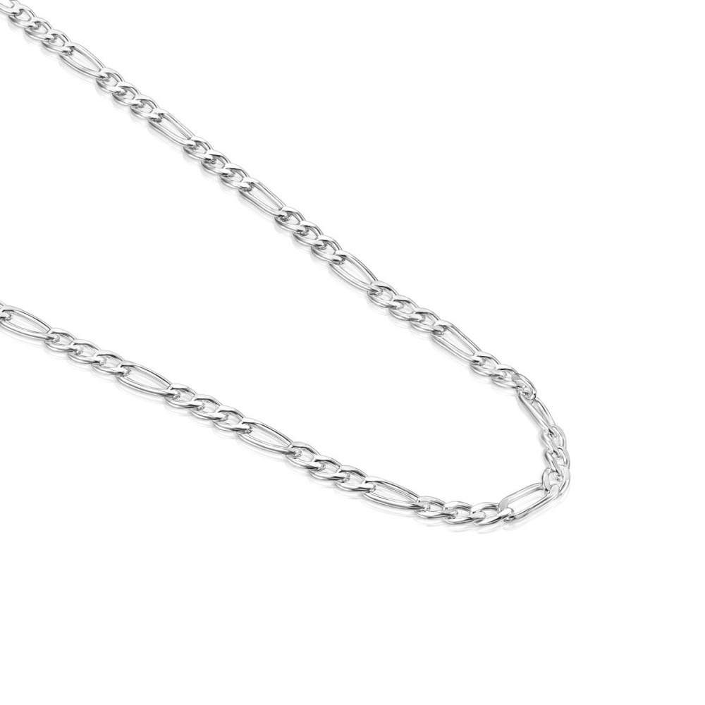 Средняя серебряная цепочка TOUS Chain из рельефных колец 65 см. фото 4