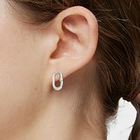 Серьги Hold Oval из серебра