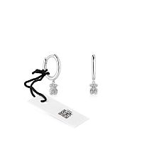 Серьги-кольца Grain из белого золота с бриллиантами