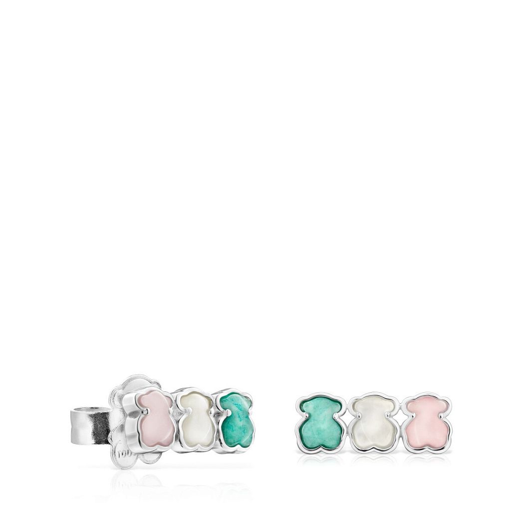 Серьги Mini Color из серебра с камнями