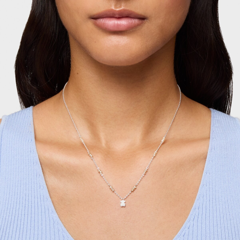 Колье из серебра с жемчугом фото 5