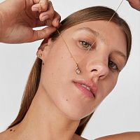 Кулон на цепи Mini Ivette из золота с празиолитом и аметистом