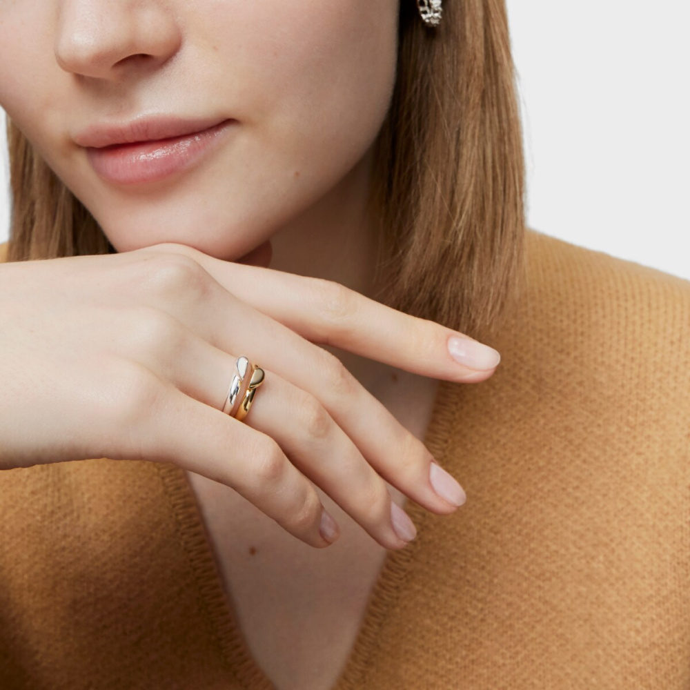 Сет колец из серебра и вермеля фото 5