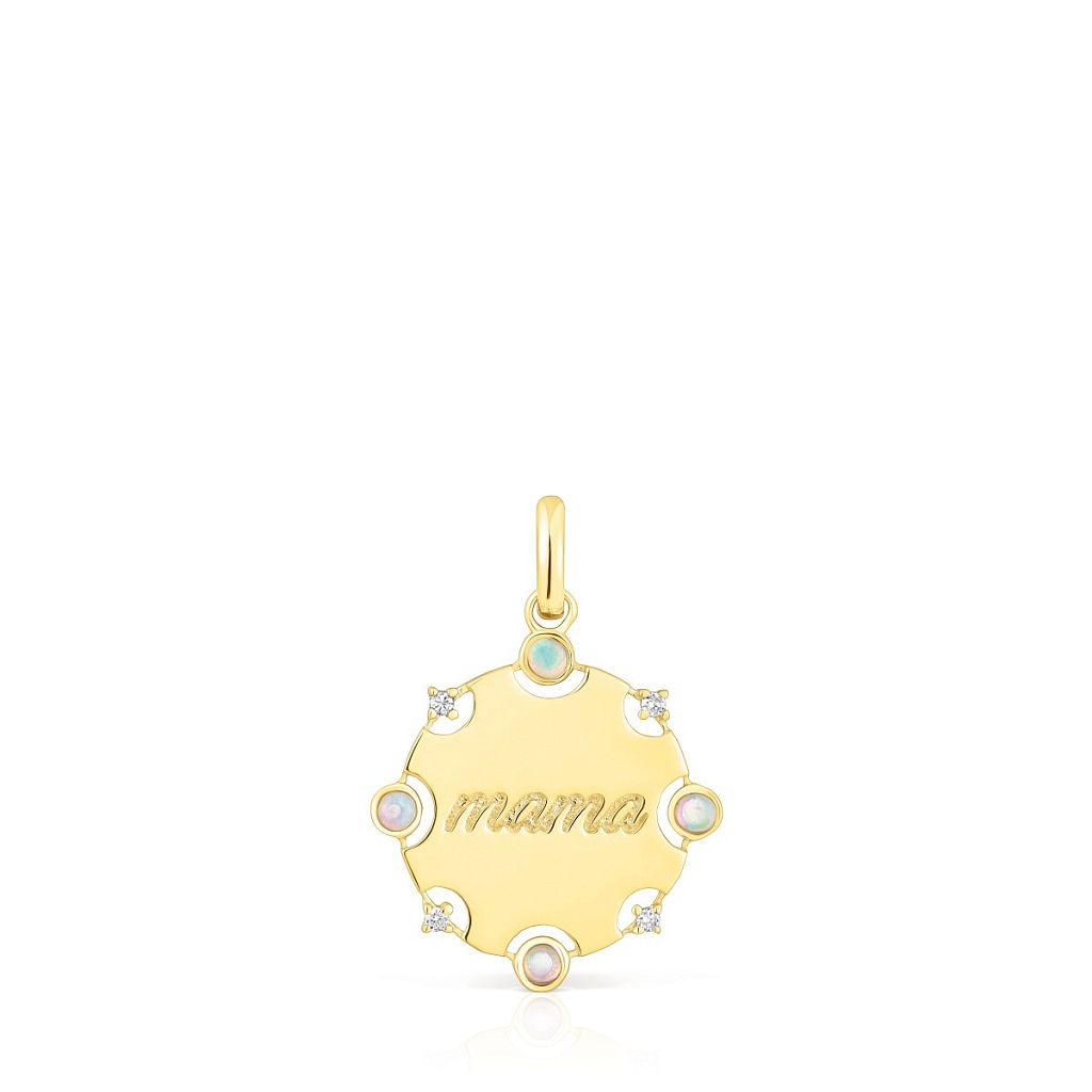 Кулон Mama из золота с бриллиантами и опалами