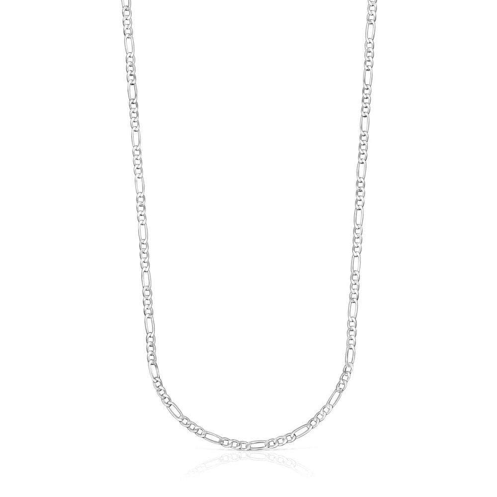Средняя серебряная цепочка TOUS Chain из рельефных колец 65 см. фото 2