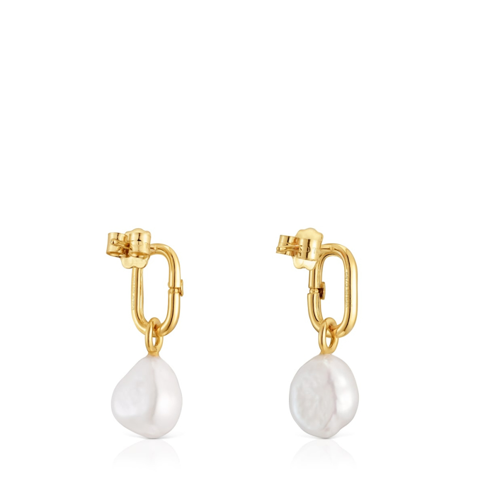 Серьги Hold Oval из золота с жемчугом фото 4