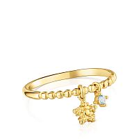 Кольцо Grain Ring из вермеля с голубым топазом