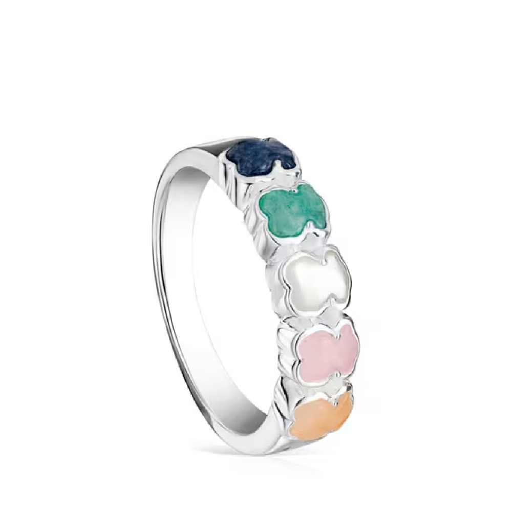 Кольцо Mini Color из серебра с камнями фото 2