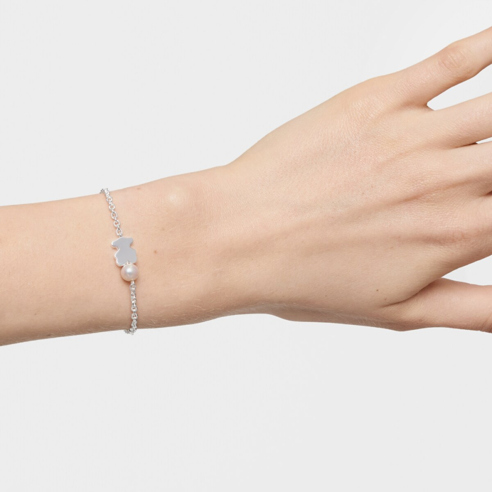 Браслет из серебра с жемчугом фото 6