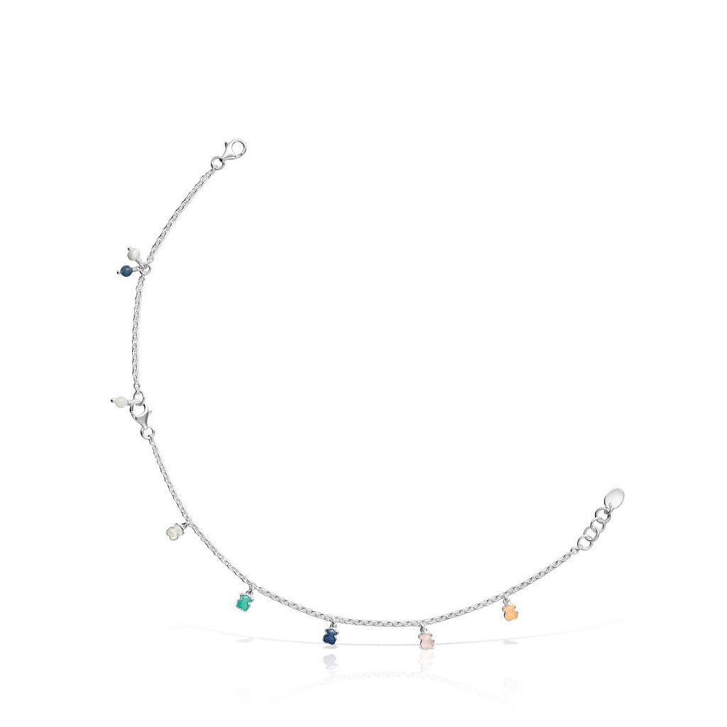 Браслет Mini Color из серебра с камнями и жемчугом