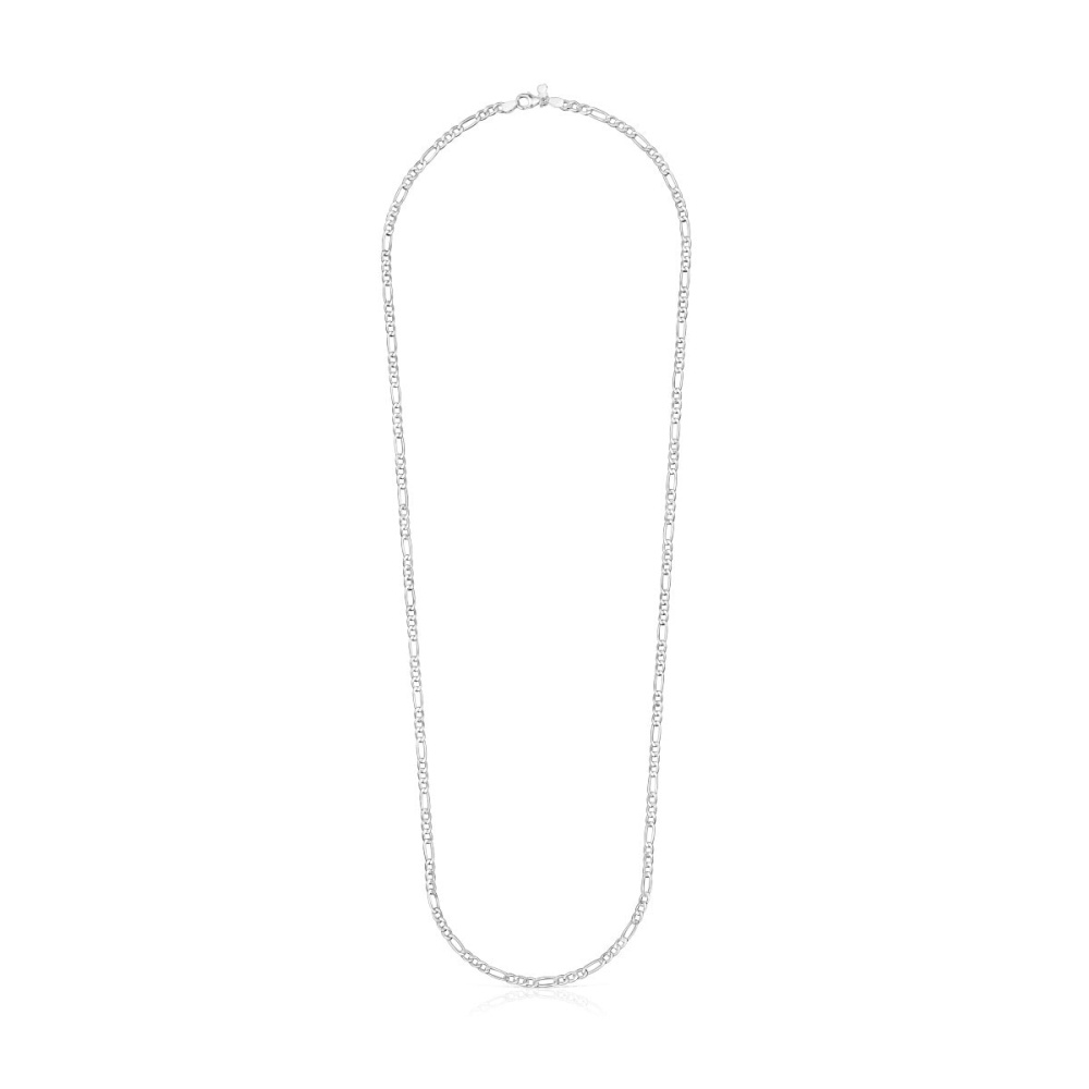 Средняя серебряная цепочка TOUS Chain из рельефных колец 65 см. фото 3