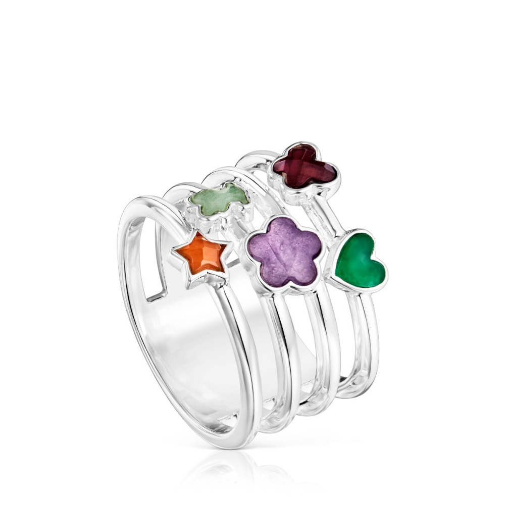 Кольцо из серебра с натуральными камнями фото 2