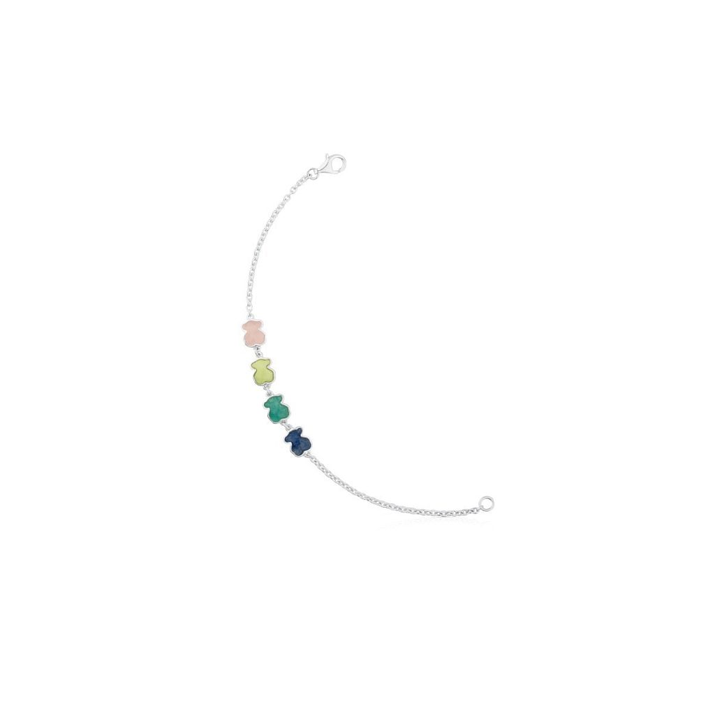  Браслет New Color из серебра с натуральными камнями