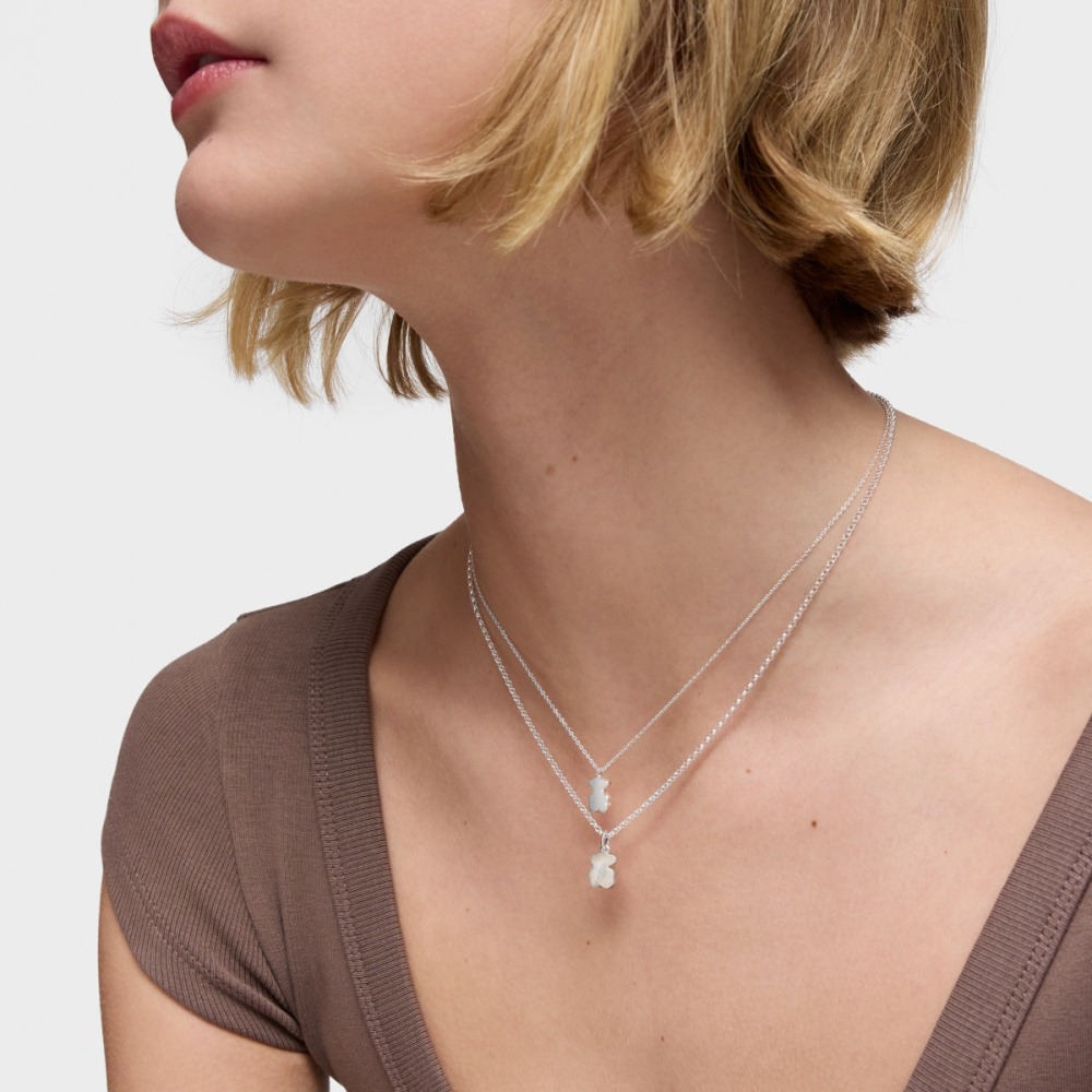 Колье из серебра с перламутром фото 6