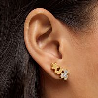 Серьги 1950 из вермеля с бриллиантами
