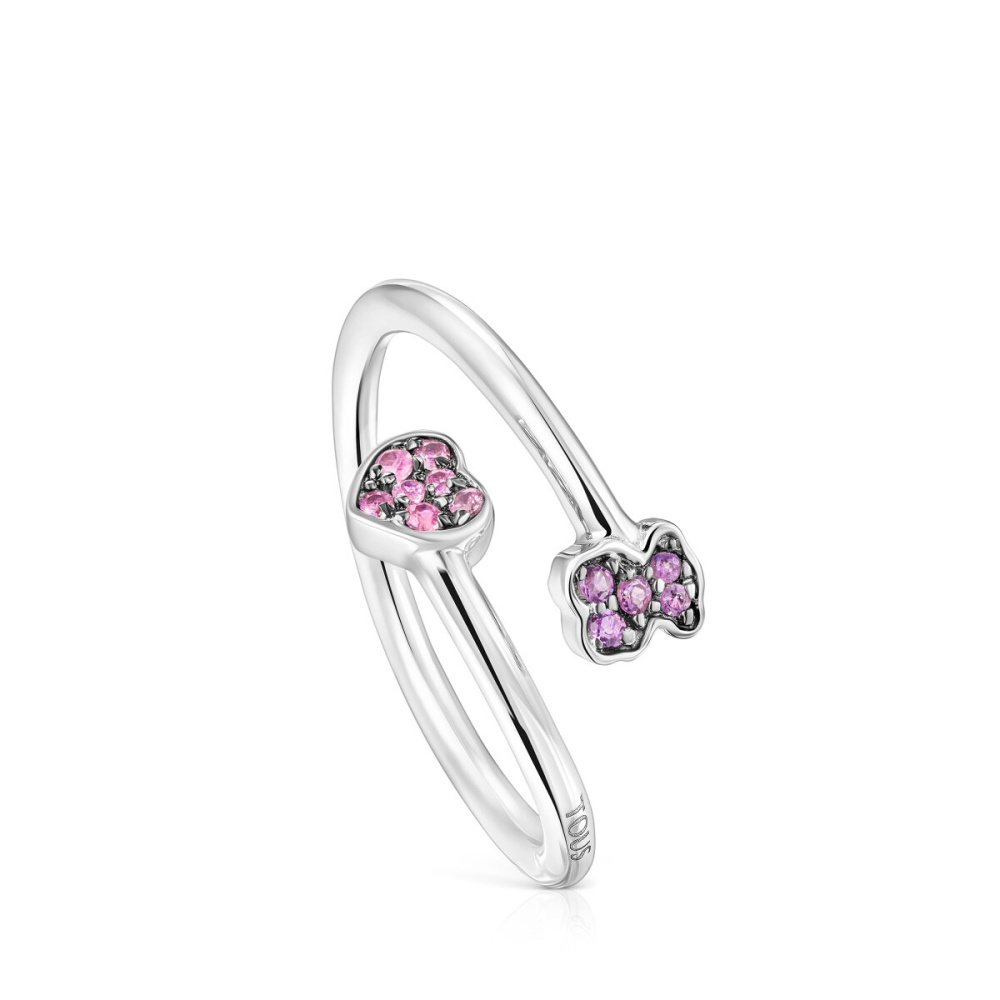 Кольцо New Motif из серебра с аметистом и сапфиром фото 2