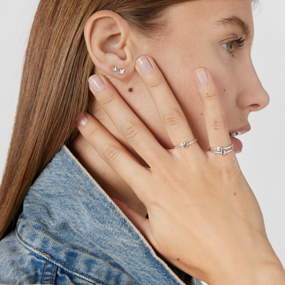Набор из трех серег Bold Motif из серебра фото 5