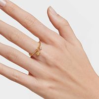 Кольцо Grain Ring из вермеля с голубым топазом