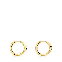 Серьги-кольца из вермеля с ониксом