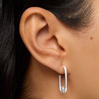 Серьги-креолы из серебра