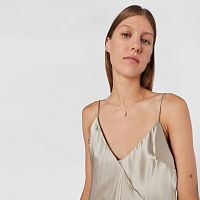 Кулон на цепи Mini Ivette из золота с празиолитом и аметистом