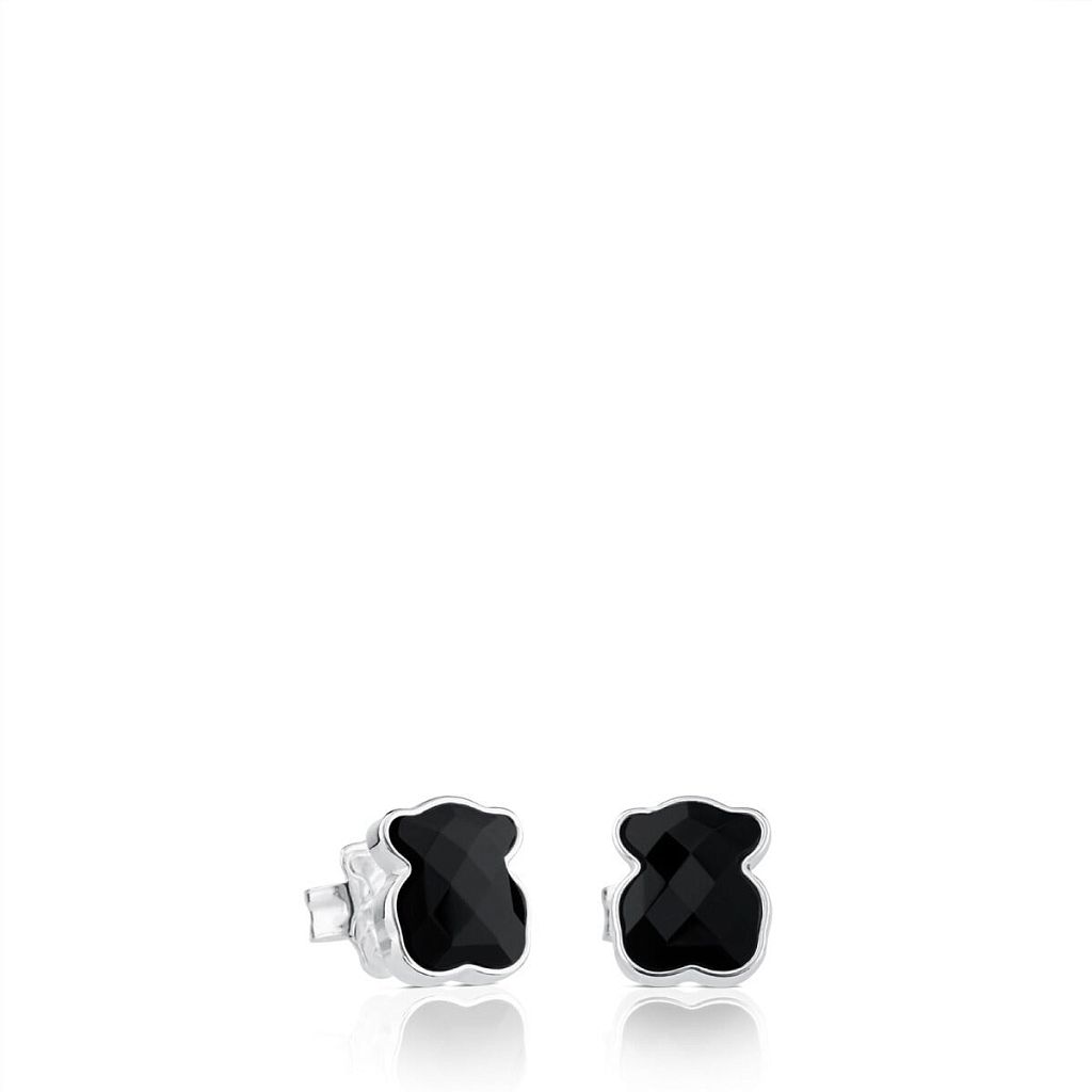 Серьги Color из серебра с ониксом