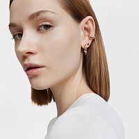 Серьги-кольца Basic Colors из вермеля со шпинелью и жемчугом