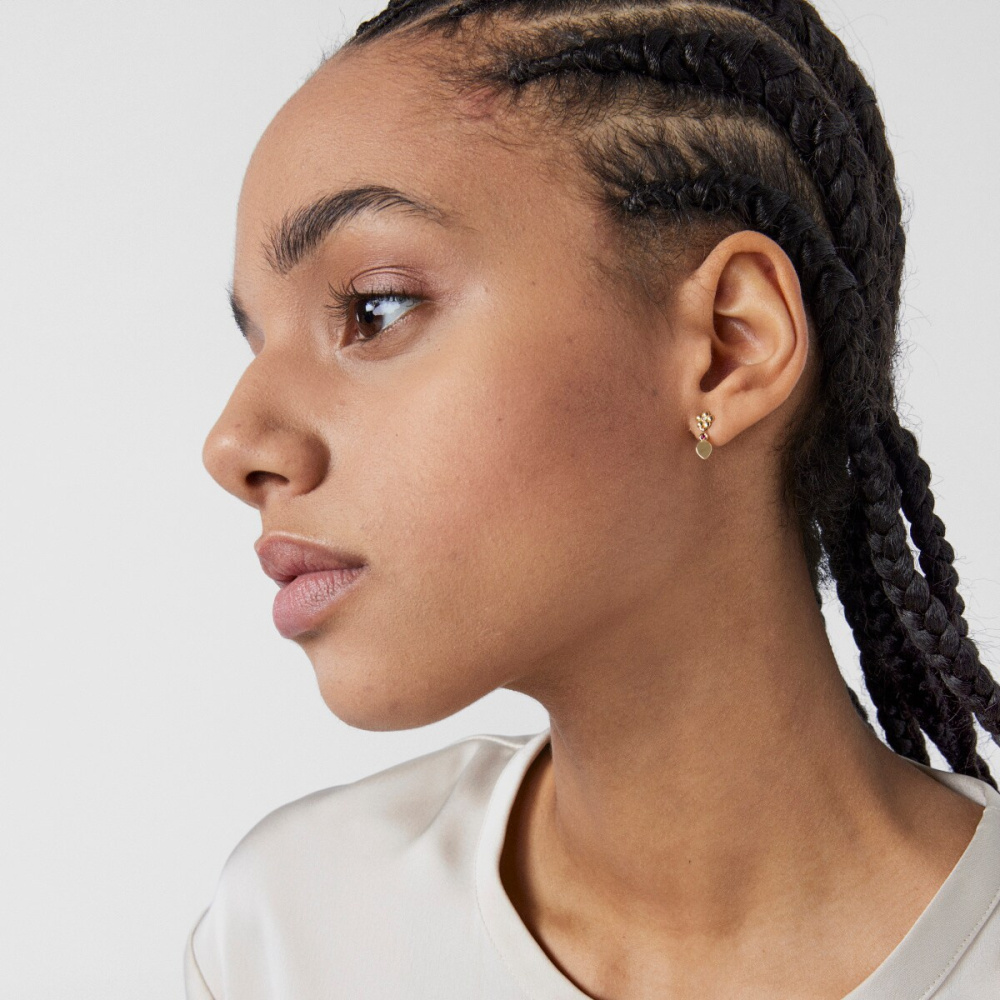 Серьги Fragile Nature из золота с бриллиантами и рубинами фото 6